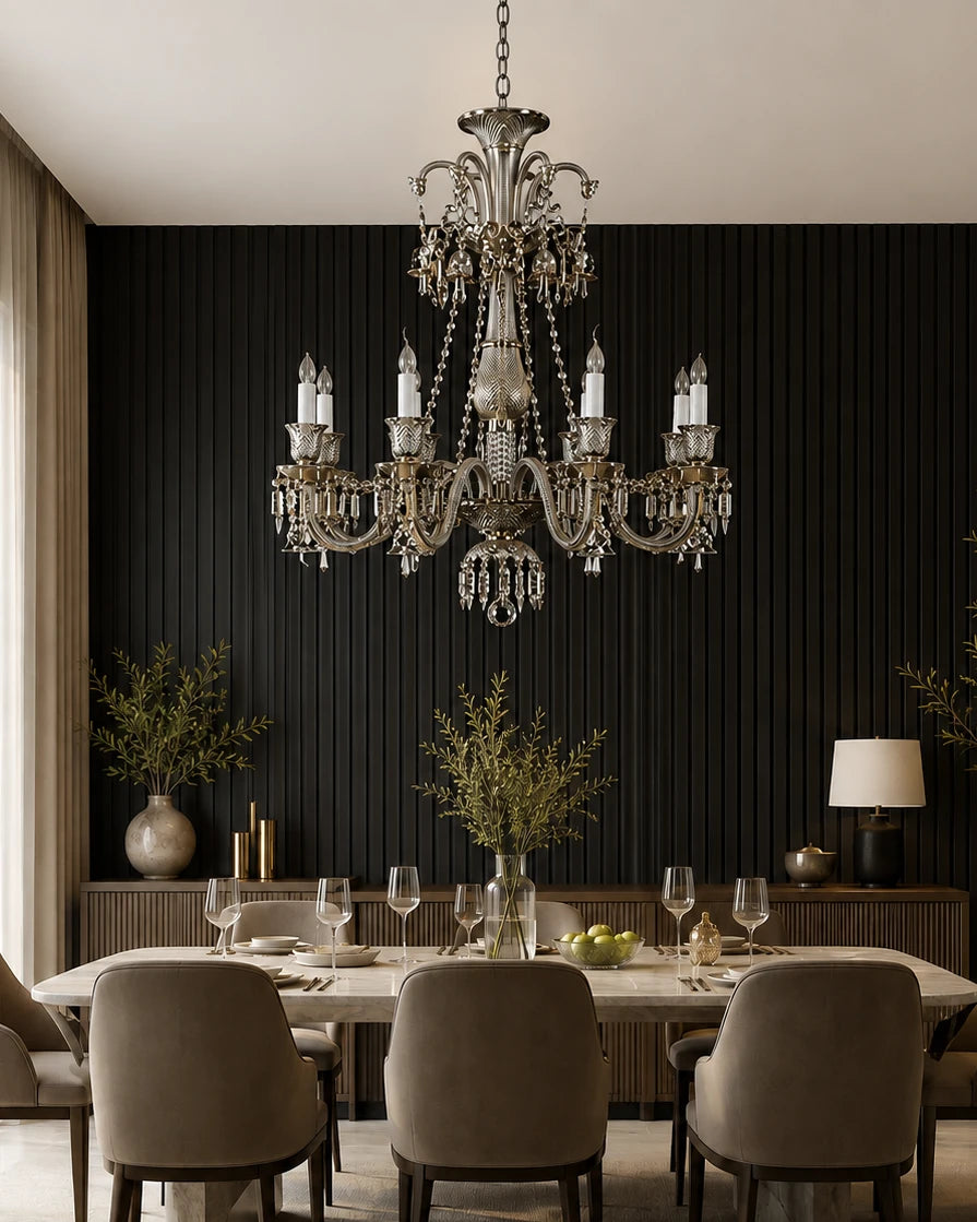 Gilded Grandeur Chandelier - 8 Bulbs 