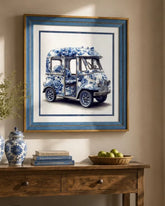 Blue & White Framed Wall art - 12"x12" 