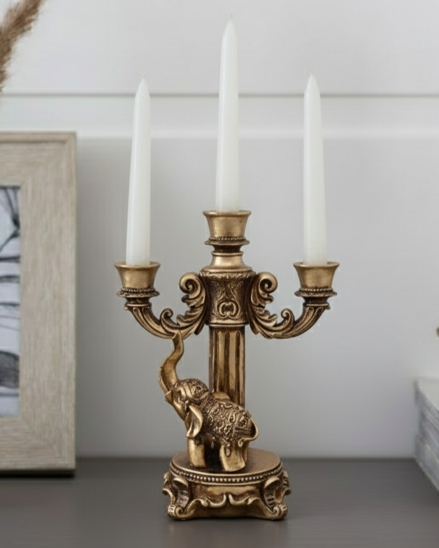 Royal Elephant 3-Arm Candle Stand 