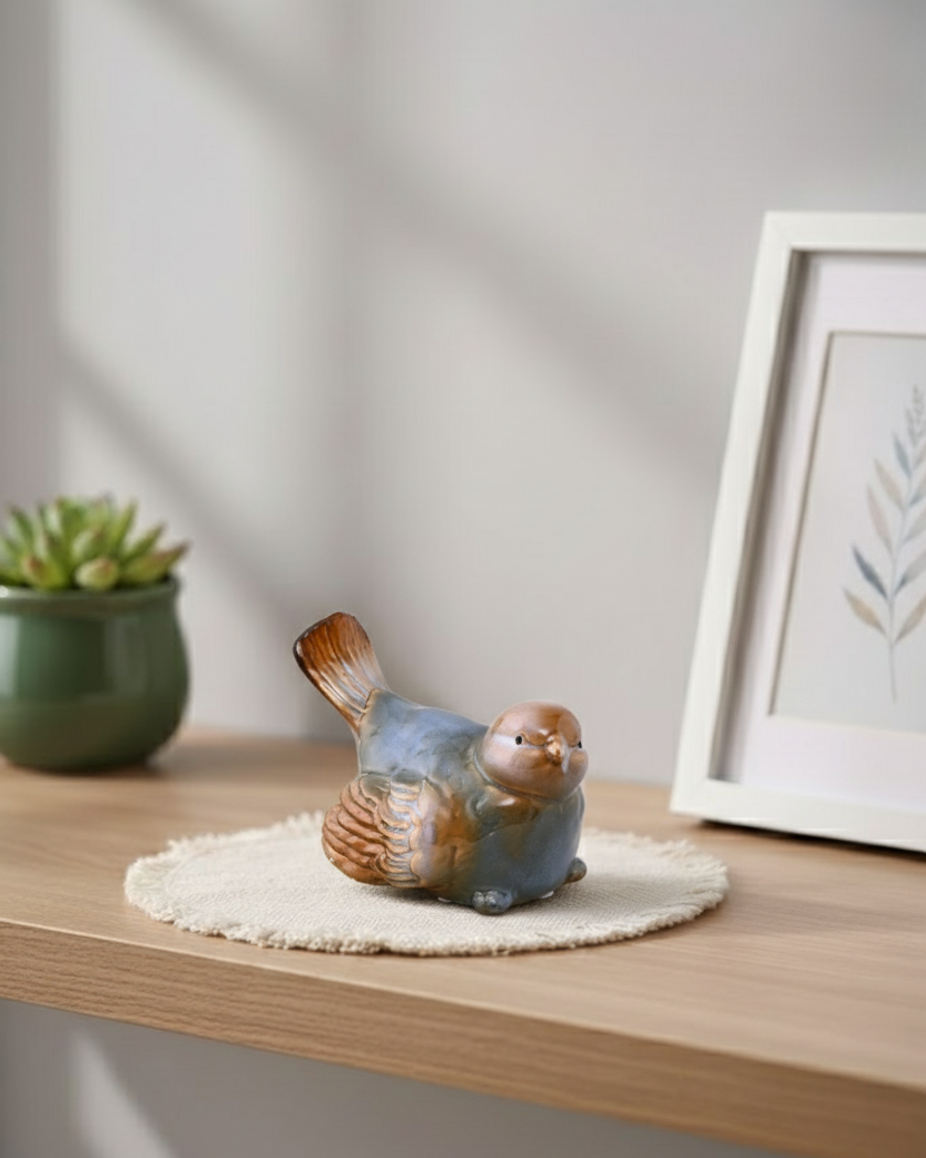 Blossom Finch Decorative Bird Figurine - Blew 