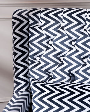 Chevron Winged Armchair with Footrest