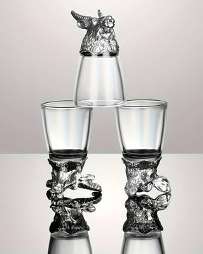 Animal Head Shooters Silver - Set of 12 - The Decor Kart 