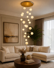 Lunar Orb Spiral Chandelier - 22