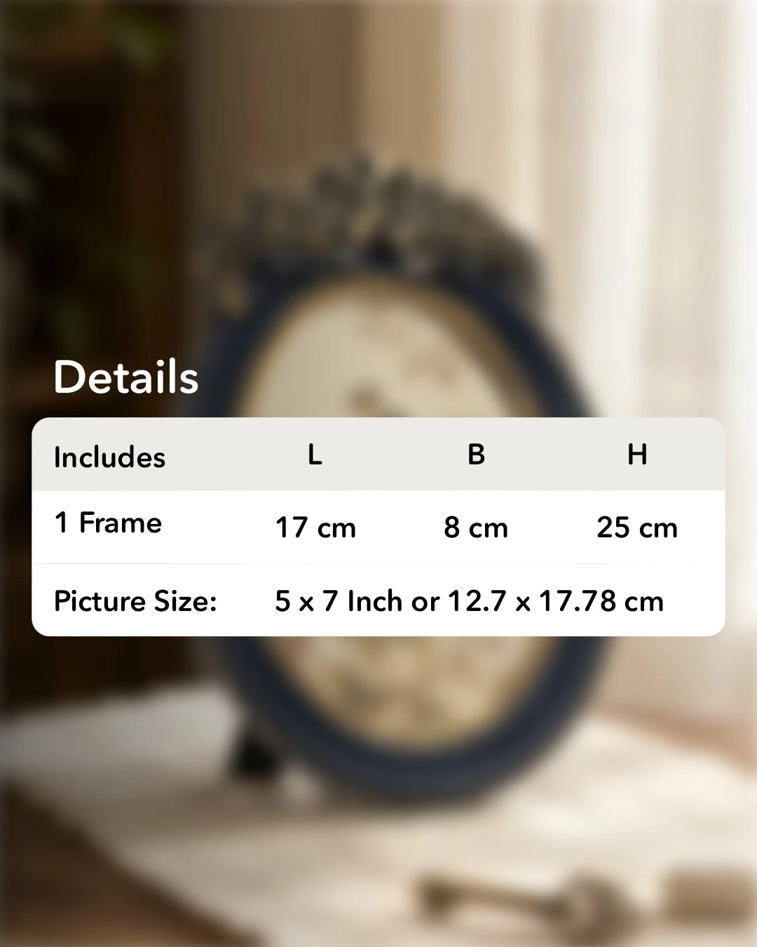 Royal Blue Oval Photo Frame 