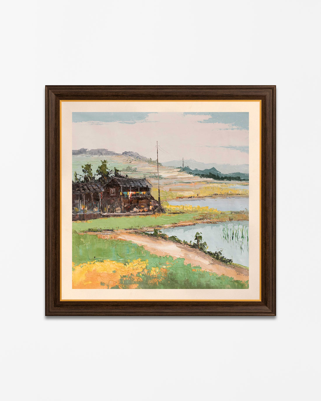 "The Village View" Handmade Oil Painting 32"x 32" - The Decor Kart