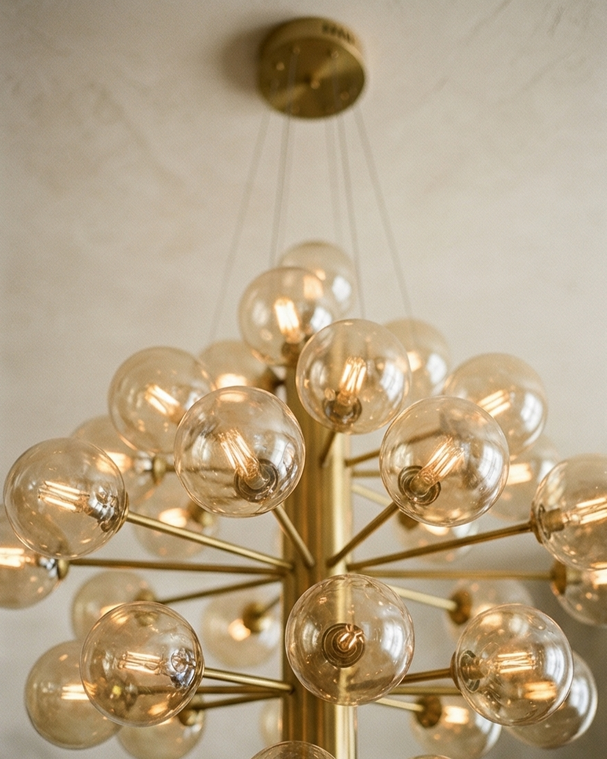 Grand Globe Cluster Chandelier - Amber 