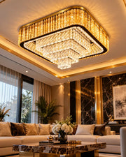 Elysian Cascade Crystal Flush Mount Ceiling Light