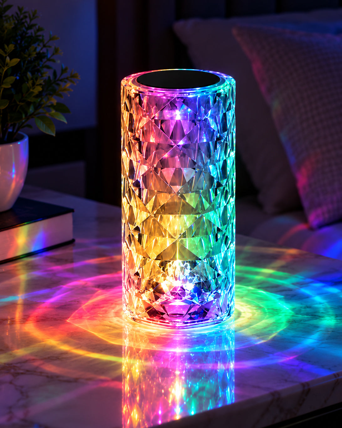 Crystal Cut RGB Touch Table Lamp