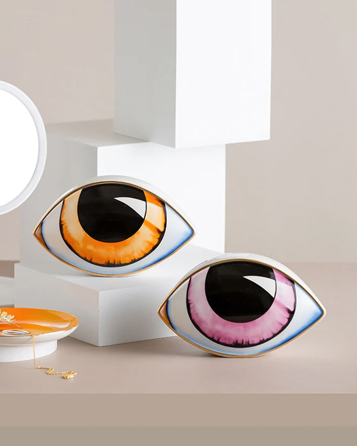 Evil Eye Ceramic Ornament - Orange 