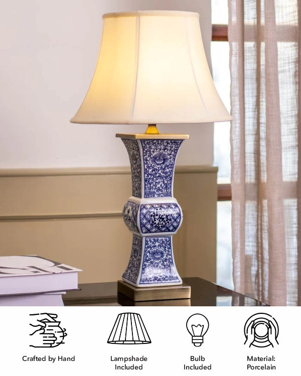 'Roman Pillar' Porcelain Vase Table Lamp - The Decor Kart