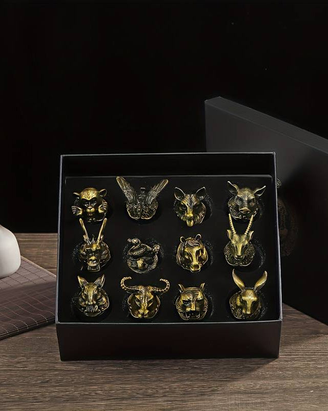 Animal Head Shooters Bronze - Set of 12 - The Decor Kart 