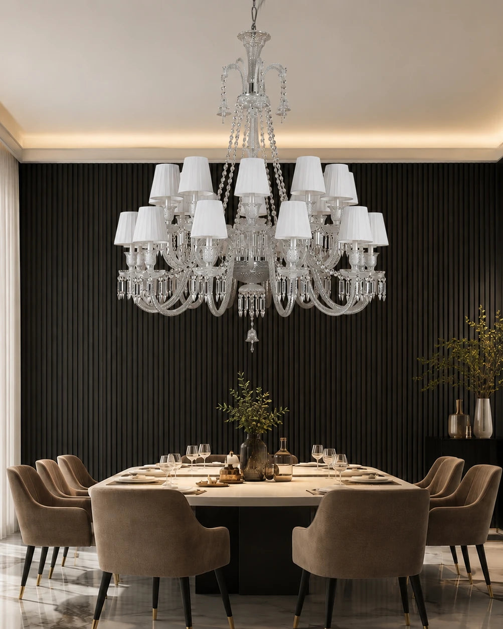 Crystal Cascade Grandeur Chandelier - 24 Bulbs 