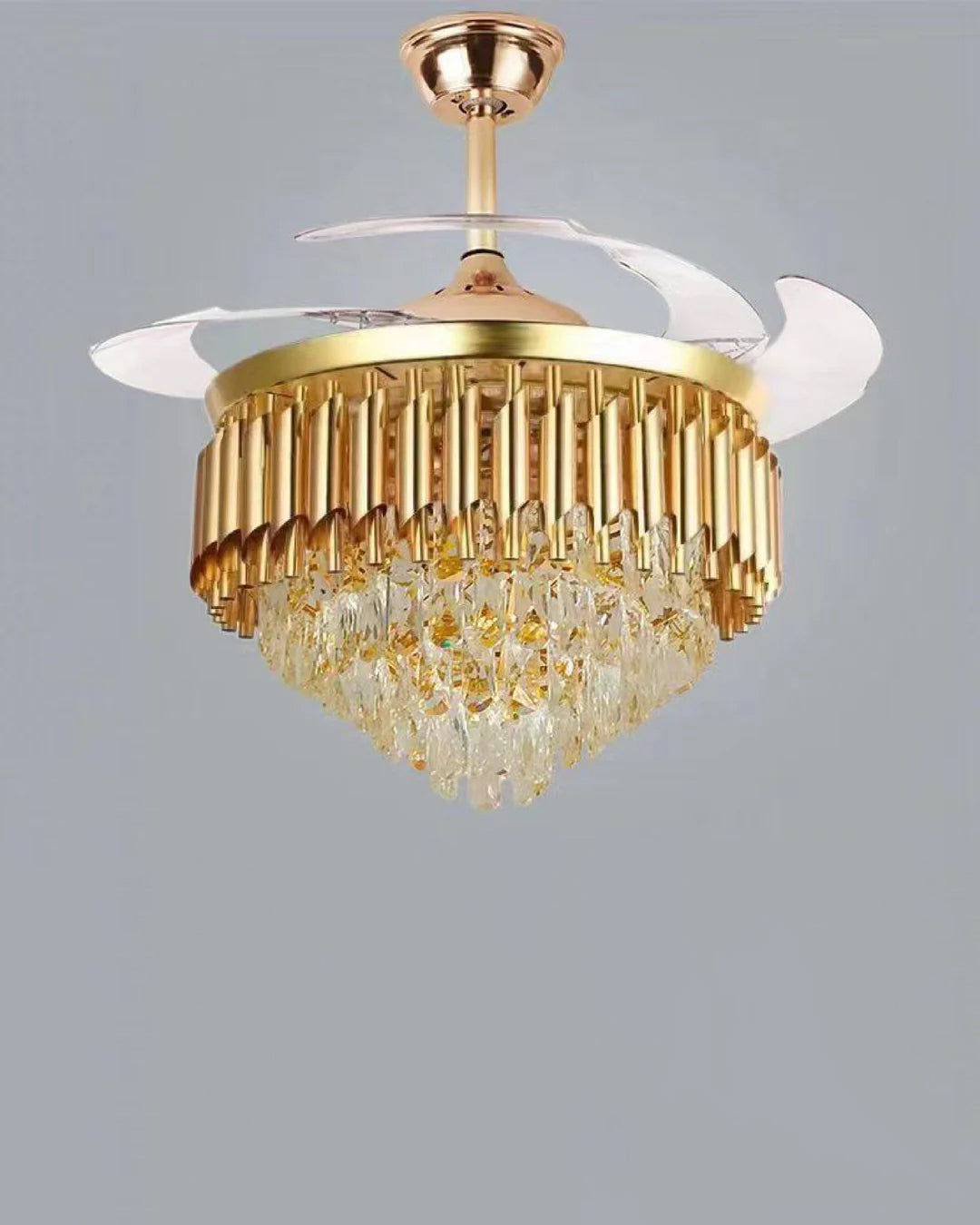 Imperial Glow Retractable Ceiling Fan + Chandelier Light (with Remote Control) 