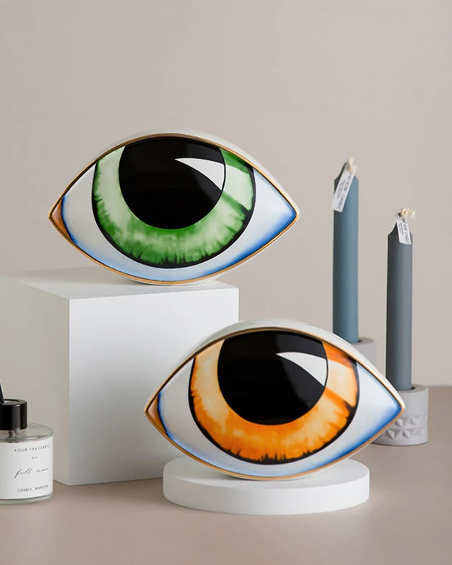 Evil Eye Ceramic Ornament - Orange 