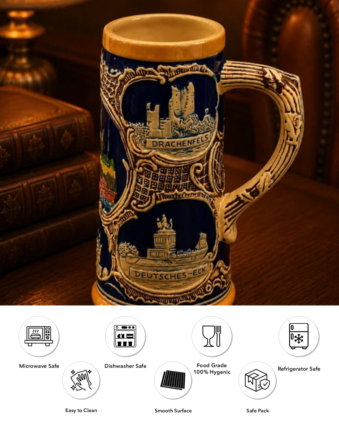 German Castles - Vintage Stein Beer Mug 