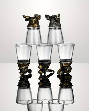 Animal Head Shooters Bronze - Set of 12 - The Decor Kart 