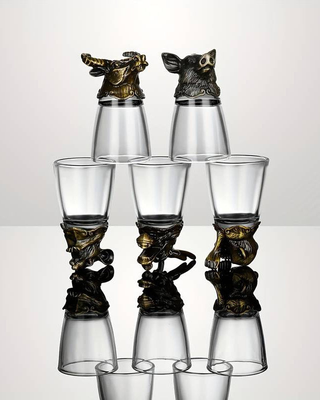 Animal Head Shooters Bronze - Set of 12 - The Decor Kart 