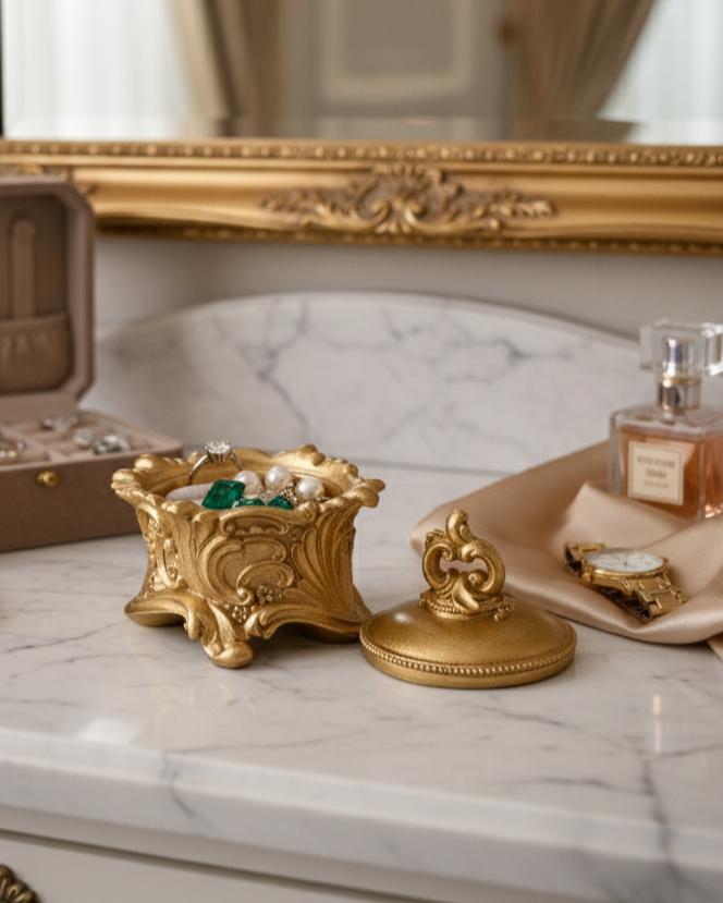 Royal Antique Gold Jewelry Organisers