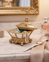 Royal Mirror Treasure Jewelry Box - Gold 