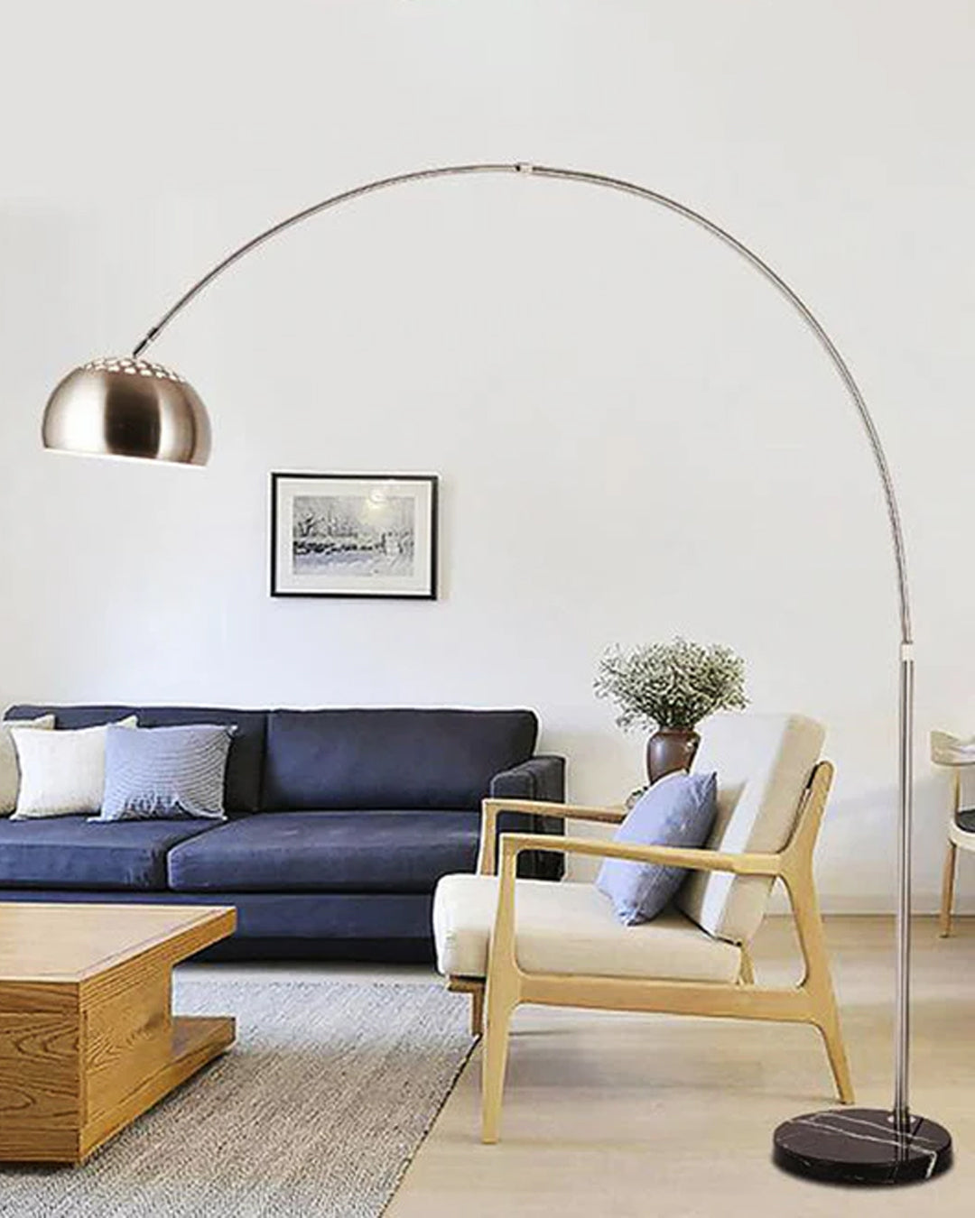Dome Shade Overarching Floor Lamp - Large 