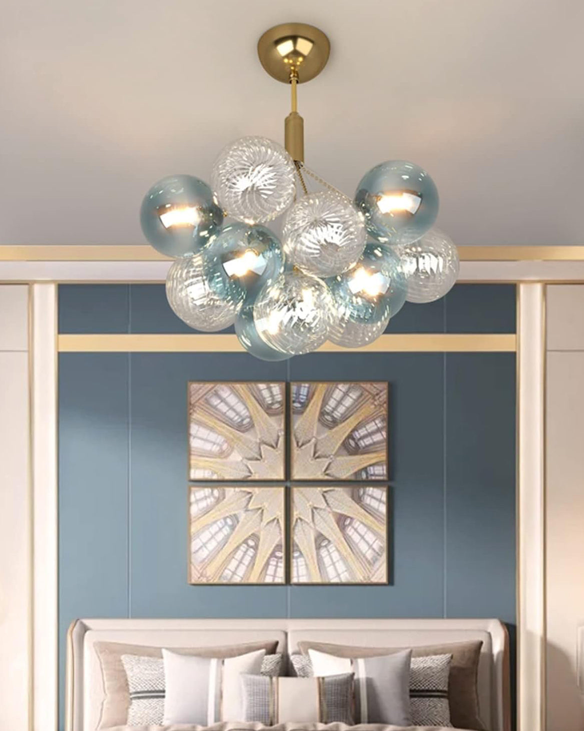 Aqua Bloom Cluster Chandelier 