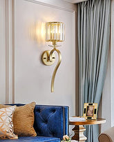 Gold Crystal Glass Shade Wall Light 