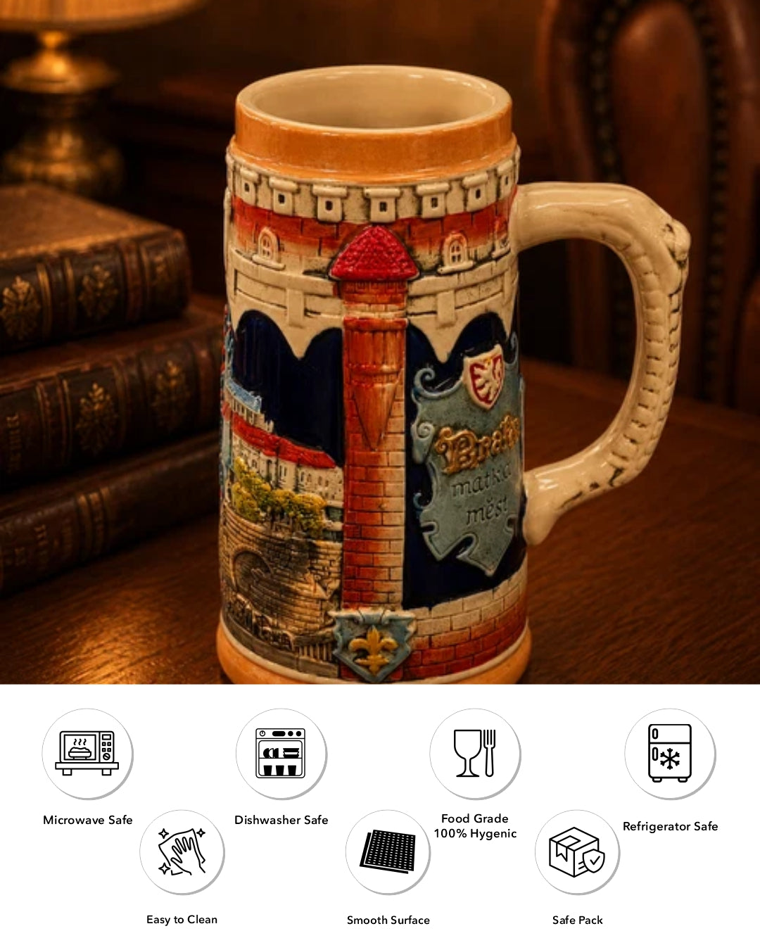 Prague Castle - Vintage Stein Beer Mug 