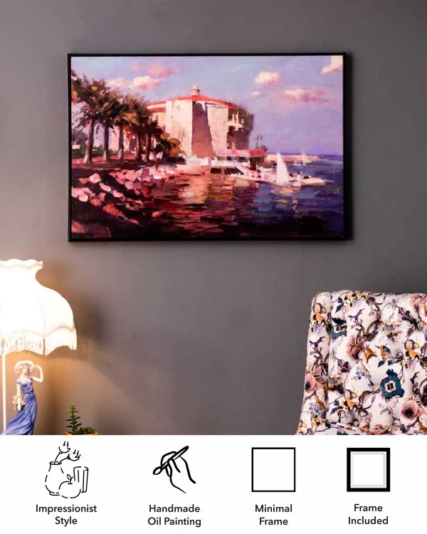 The South of France Semi Hand-made Wall Art - 36*24  Inch - The Decor Kart