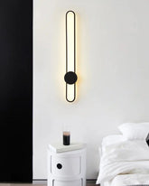 Vertical Oval Wall Light - Black 