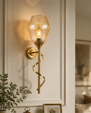 Twisted Vine Amber Glass Wall Light