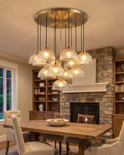 Ribbed Dome Cluster Chandelier - 10 Lights