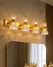 Amber Glow Crystal Vanity Light- 4 Lights