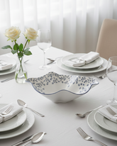 Blue Blossom Wavy Ceramic Bowl 