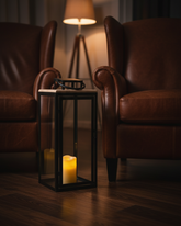 Black Frame Elegance Candle Lantern 