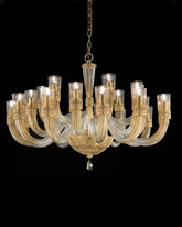 Grand Venetian Gold Murano Glass Chandelier - 18 Bulbs 