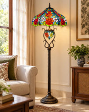 Floral Stained Tiffany Floor Lamp