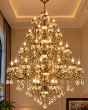 Royal Elegance Crystal Cascade Chandelier - 45 Lights