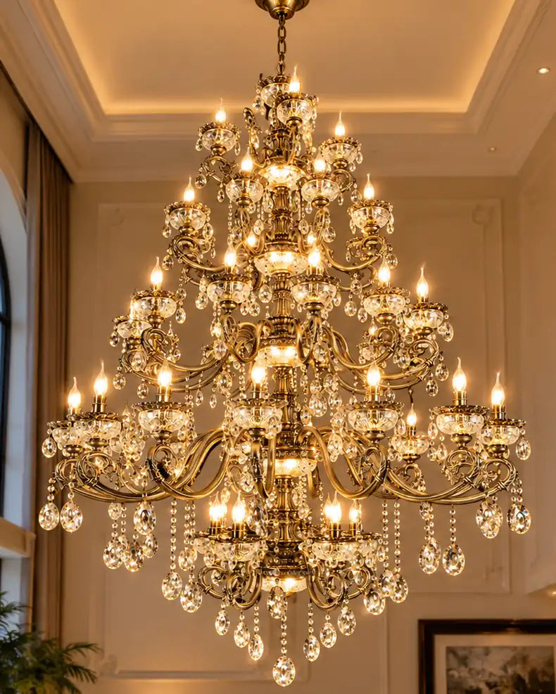 Royal Elegance Crystal Cascade Chandelier - 45 Lights