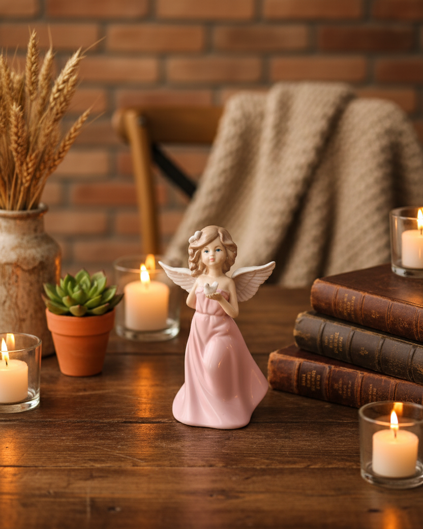 Pink Serenity Angel - Fine Porcelain Figurine 