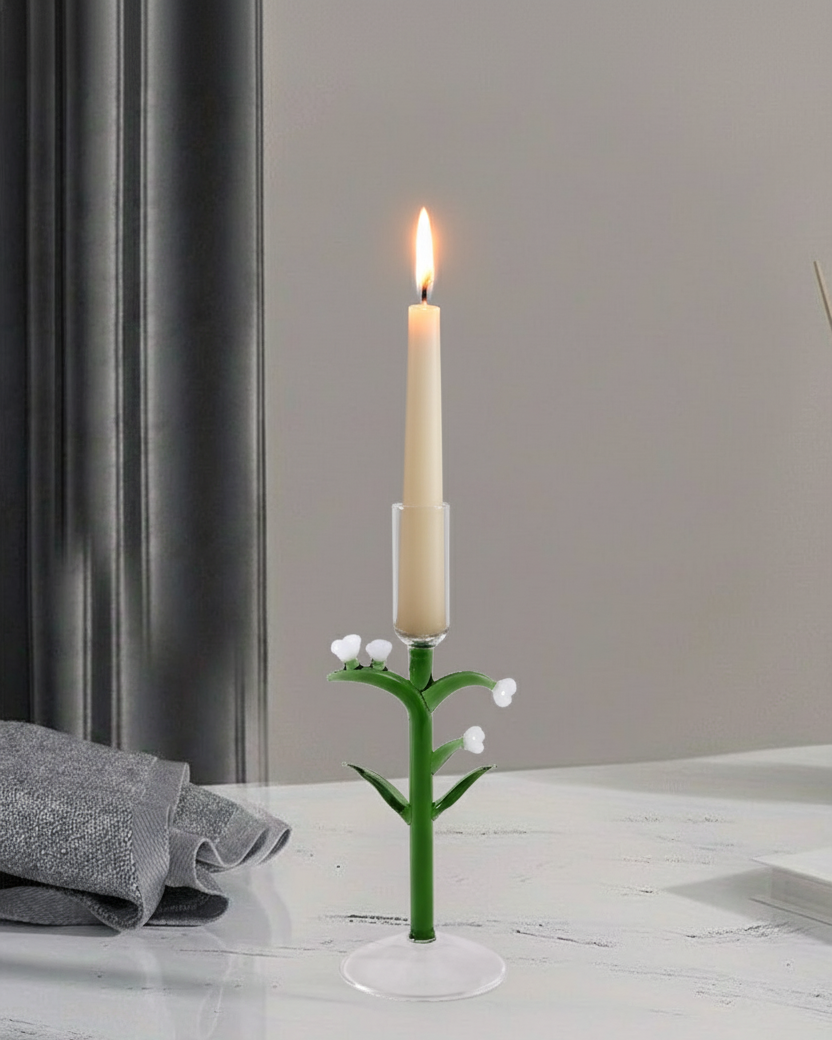 Botanical Stem Glass Candle Stand - Small 