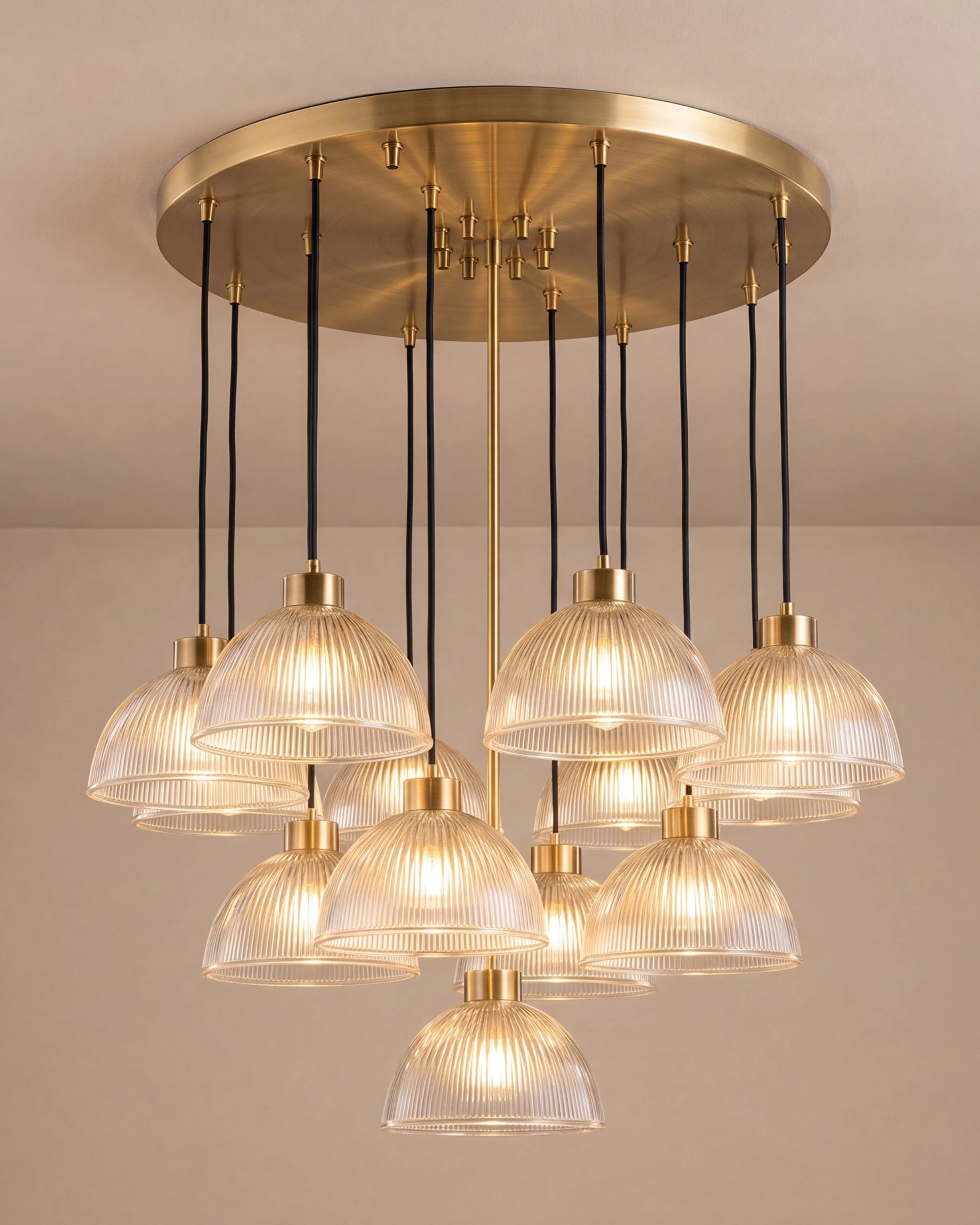 Ribbed Dome Cluster Chandelier - 10 Lights