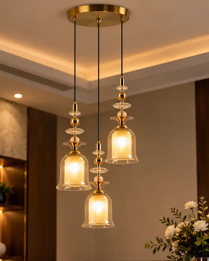 Bellavique Triad Glow Pendant Light - Amber