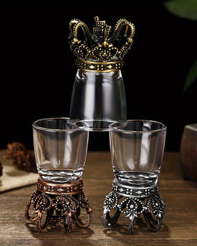 Vintage Crown Shot Glass - Gold - The Decor Kart 