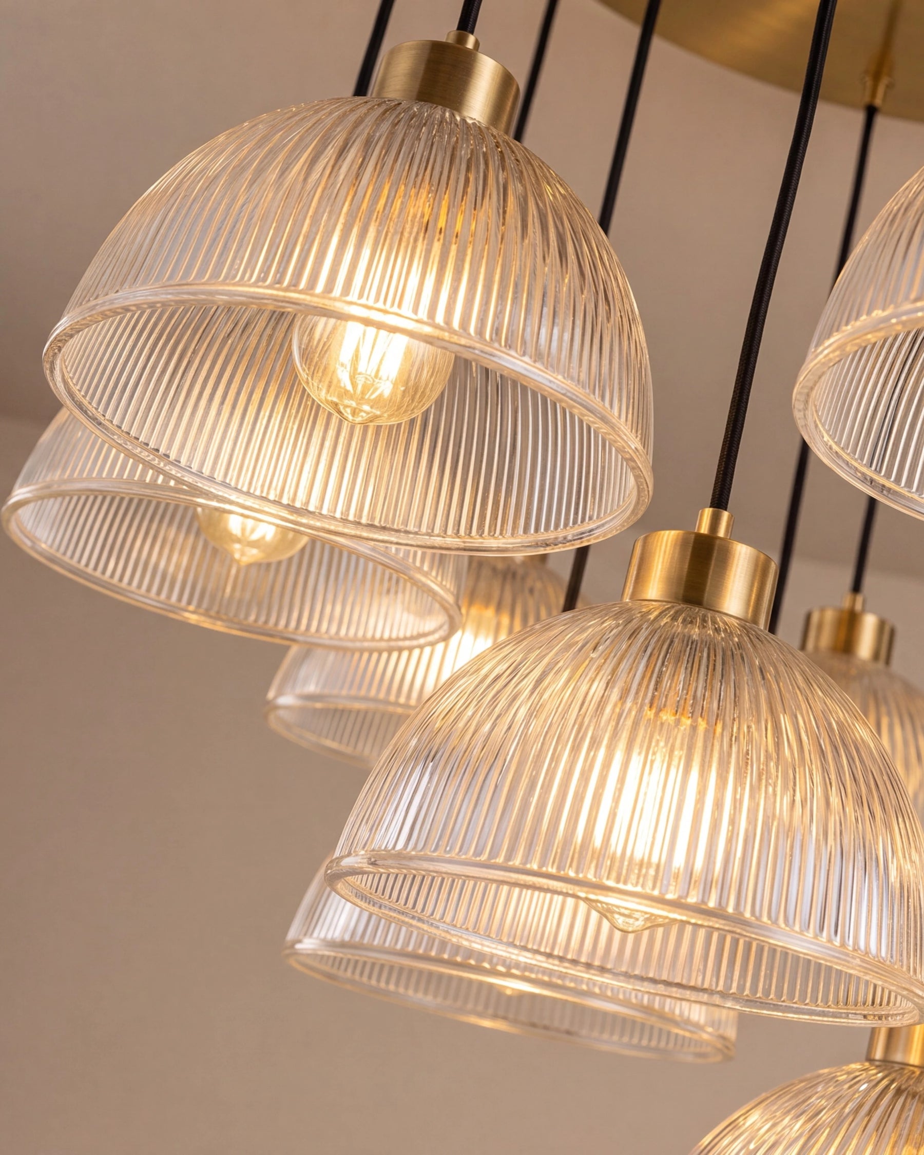 Ribbed Dome Cluster Chandelier 