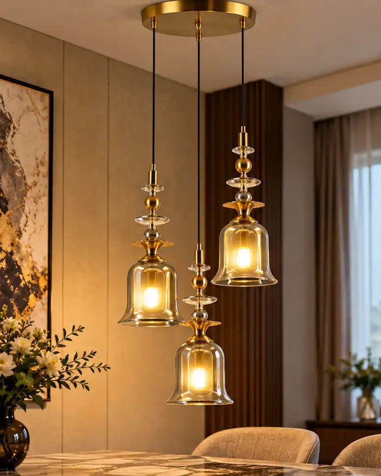 Bellavique Triad Glow Pendant Light - Smoke
