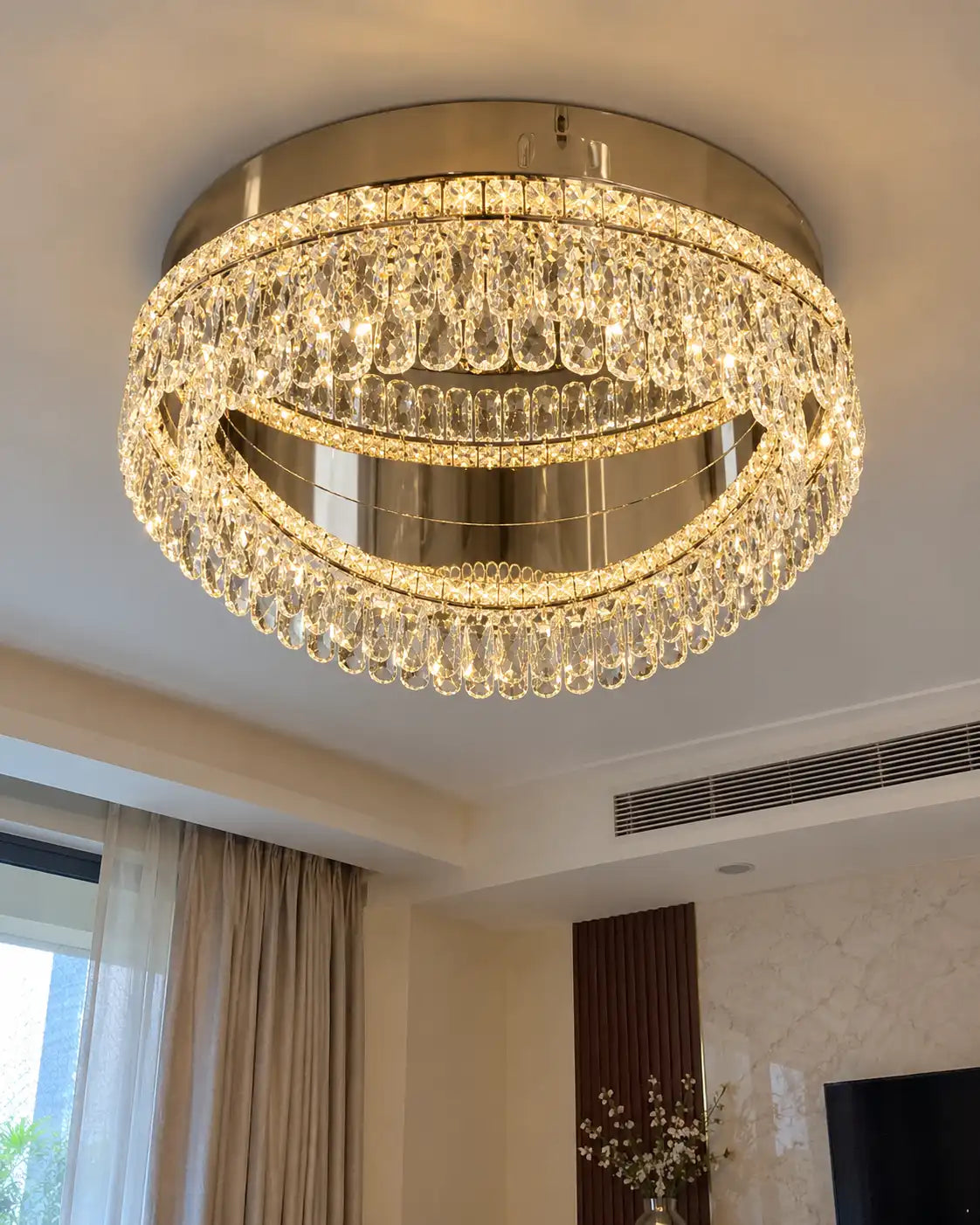 Opaline Crystal Ring Ceiling Light