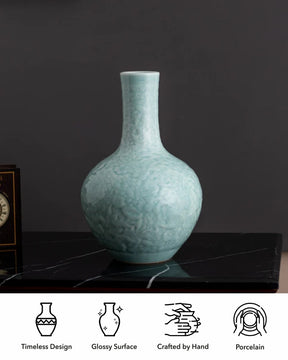 Chrysanthemum Blue Celadon Gourd Vase