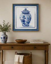 Blue & White Framed Wall Art - 12"x12"