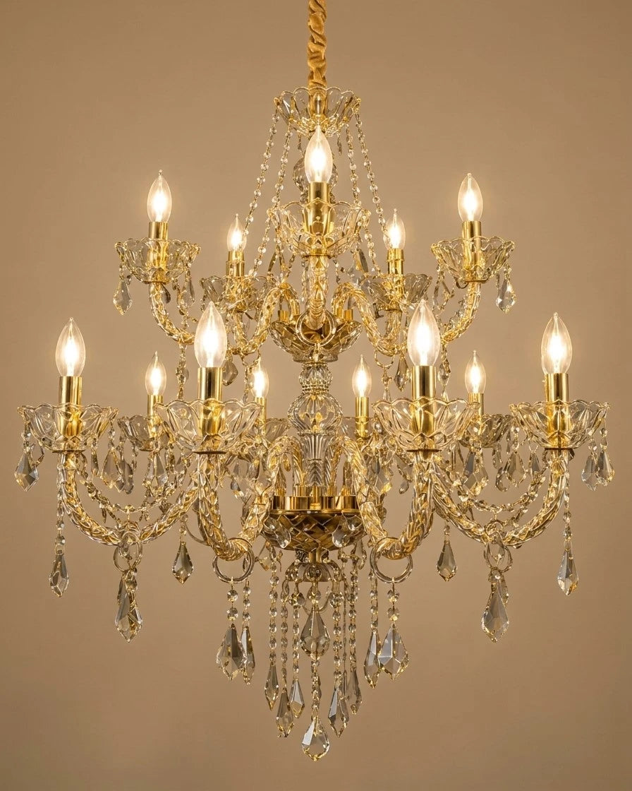 Versailles Two-Tier Crystal Chandelier - 15 Lights