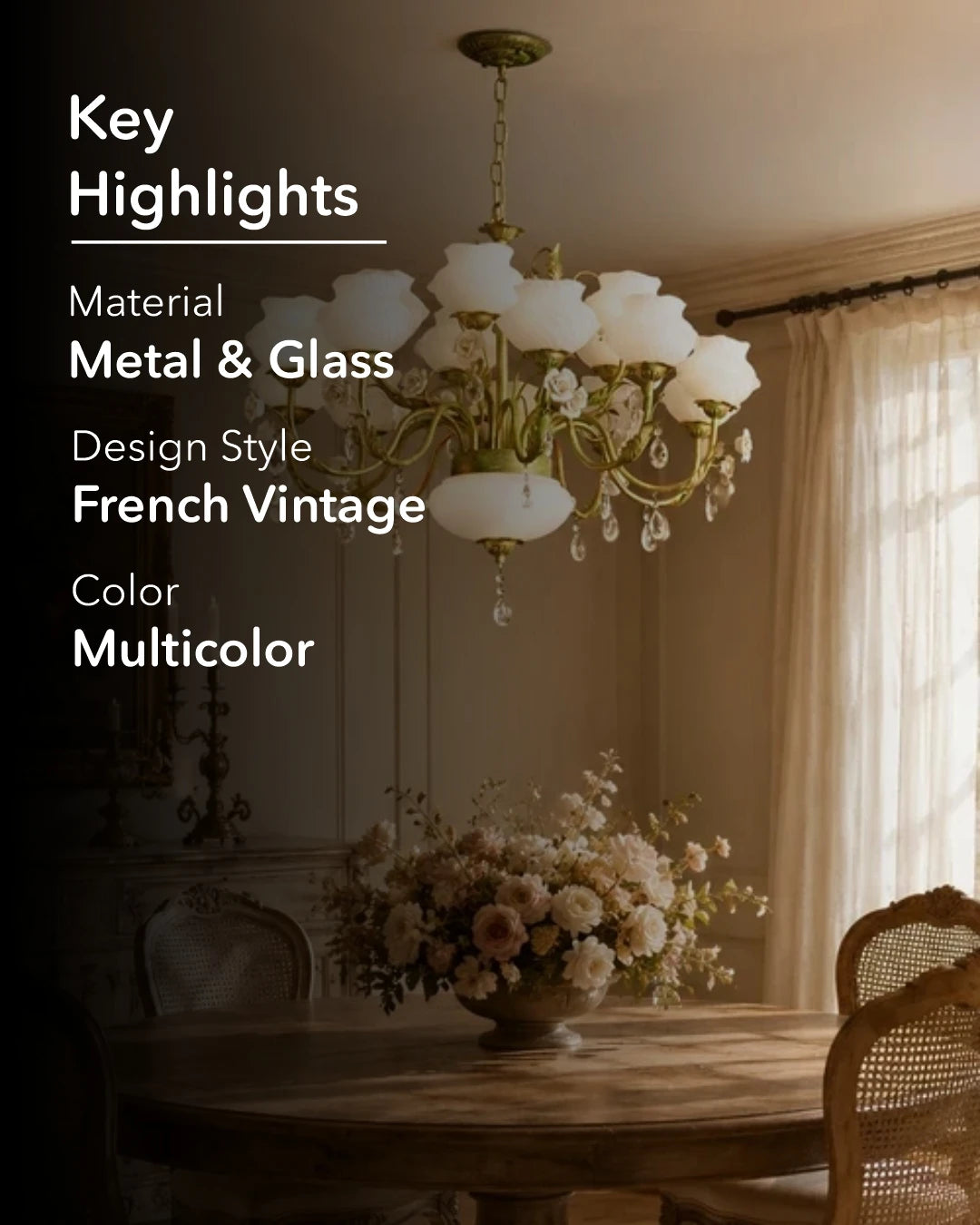 Imperial Rose French Floral Chandelier - 15 Lights 